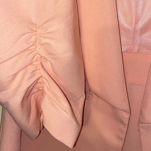 Torrid PEACH PINK CREPE DRAPE FRONT BLAZER - Picture 6 of 8